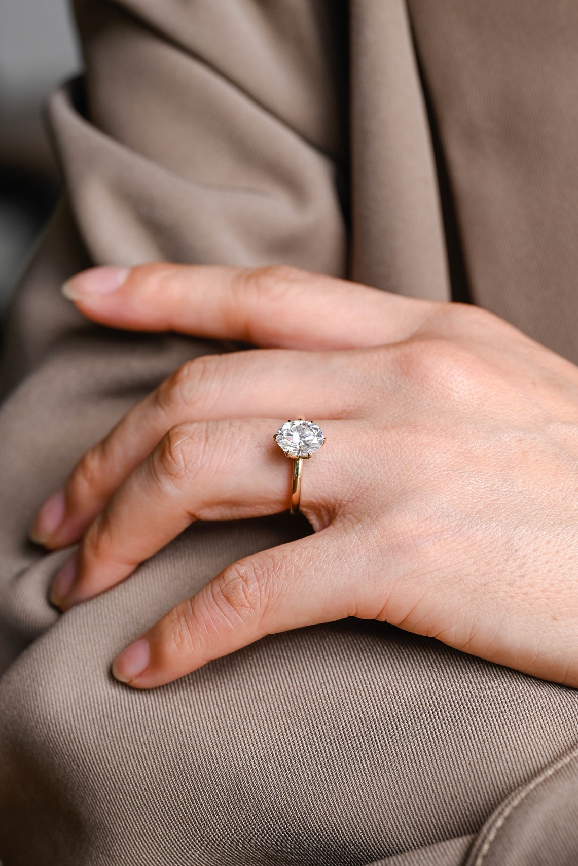 1.0 - 3.0 CT Oval F/VS1 CVD Diamond Solitaire Engagement Ring - Camila Brown