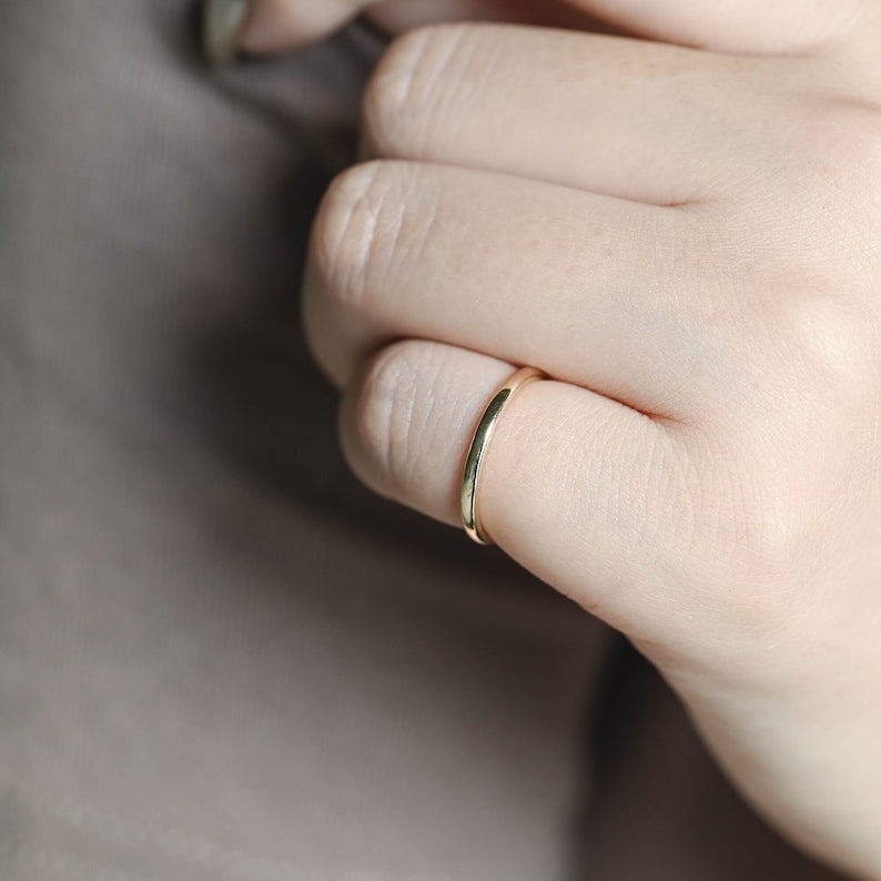 Classic Gold Plain Wedding Band - Camila Brown