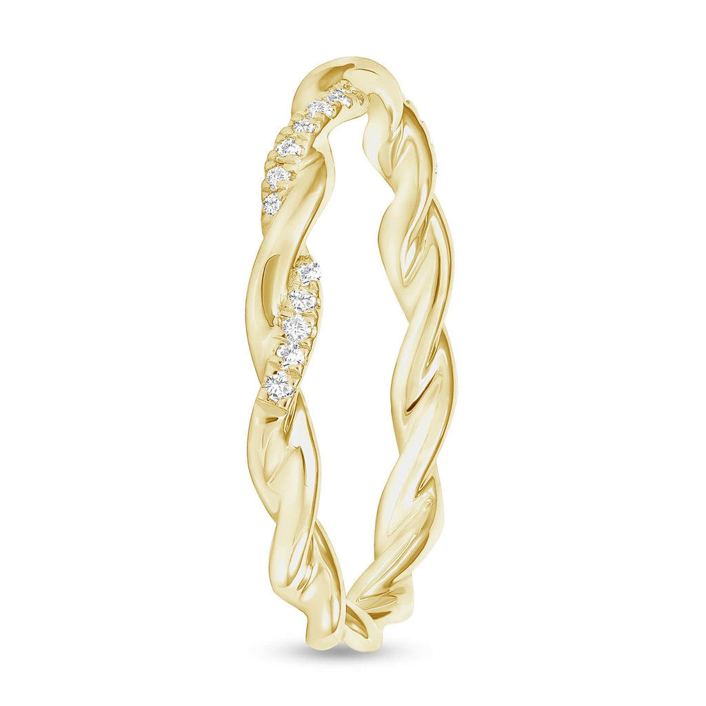 0.09 TCW Round CVD Diamond Twisted Rope Wedding Band - Camila Brown